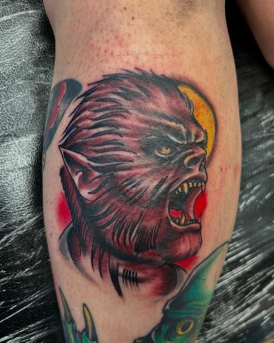 Werewolf Tattoo 
Traditional Tattoo 
Reno Nevada
Seven Swans Tattoo
Color Traditional Tattoo
